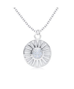 Daisy Style with CZ Silver Necklaces SPE-4876
